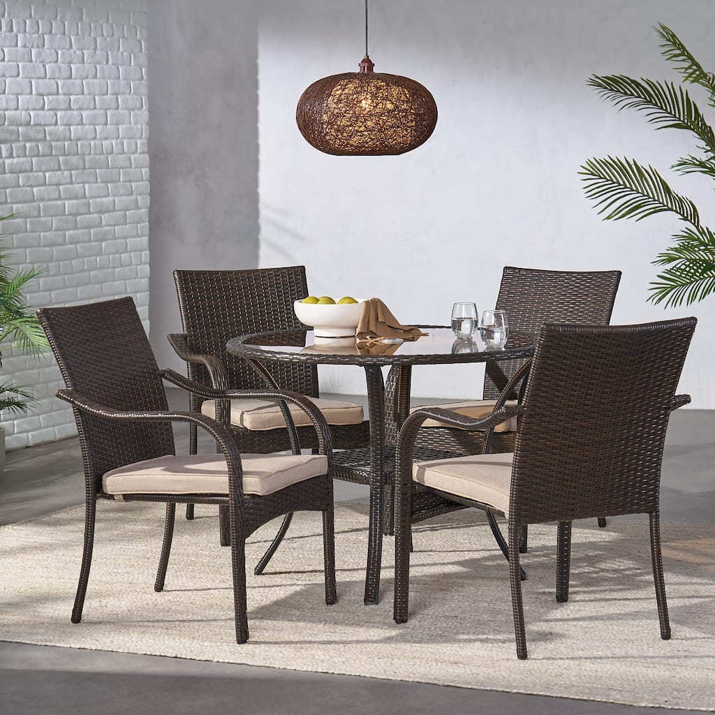 San Pico Wicker Outdoor 5-piece Dining Set by Christopher Knight Home