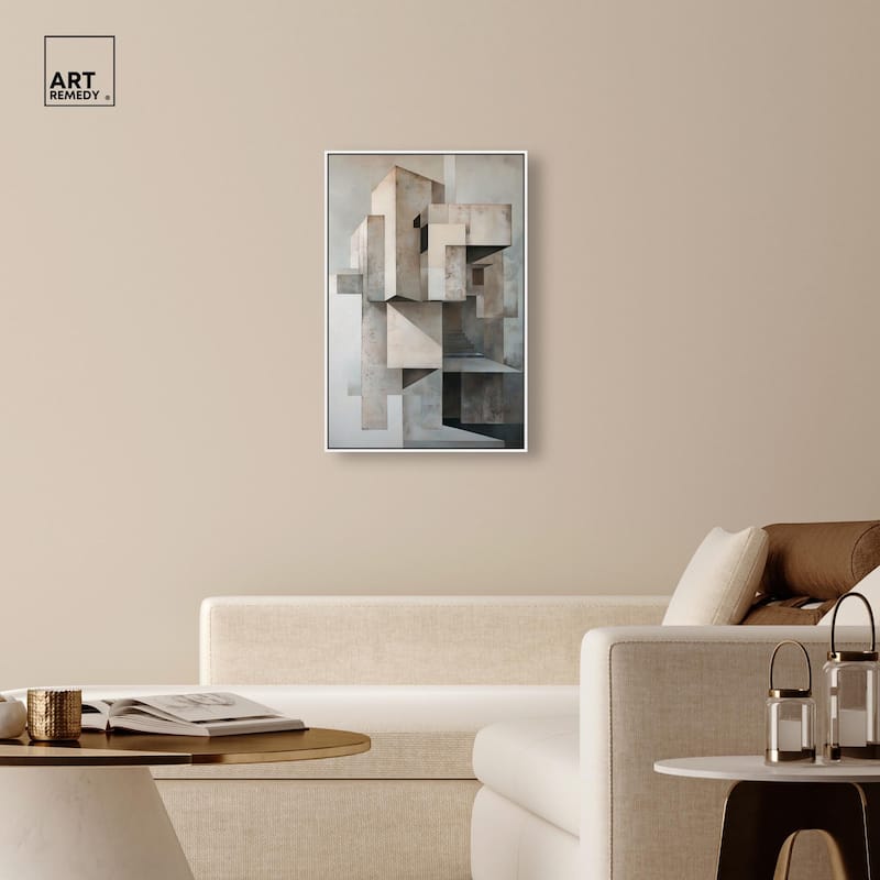 Grey Matrixy Canvas by Art Remedy