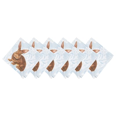 Damask Bunny Cotton Napkin Machine Washable Set of 6