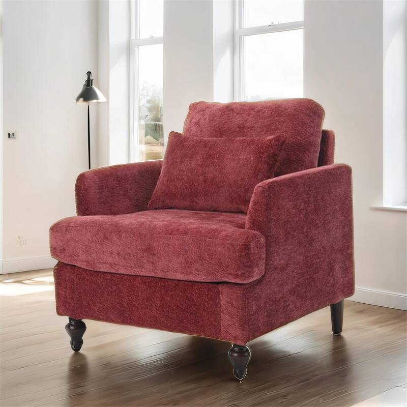 Wood Frame Armchair, Modern Accent Chair Lounge Chair for Living Room