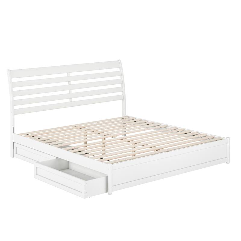 Emelie Platform Bed with Panel Footboard and Storage Drawers
