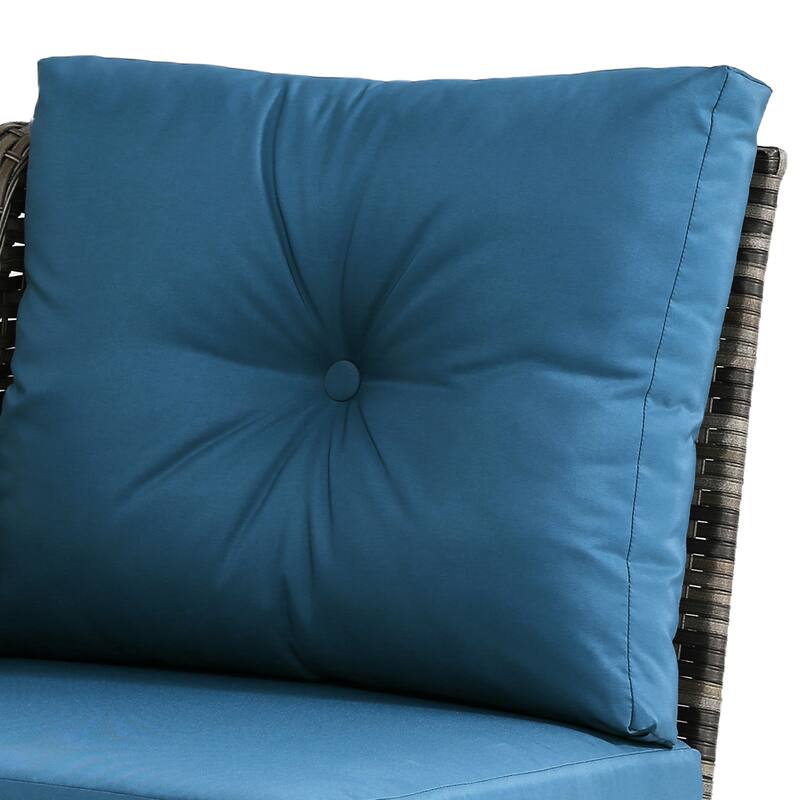 6-pieces Patio Wicker Outdoor Sectional Seating Sofa Set with Coffee Table