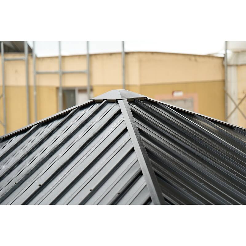 10*10FT patic gazebo,aluminum gazebo with steel canopy,Outdoor Permanent Hardtop Gazebo Canopy for Patio, Garden, Backyard