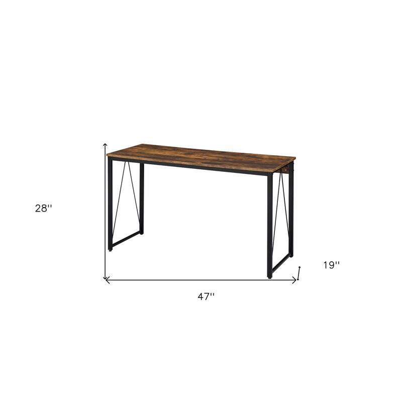 47" Brown and Black Writing Desk