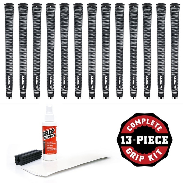 Lamkin Crossline Midsize (+1/16") - 13 pc Golf Grip Kit (with tape, solvent, vise clamp)