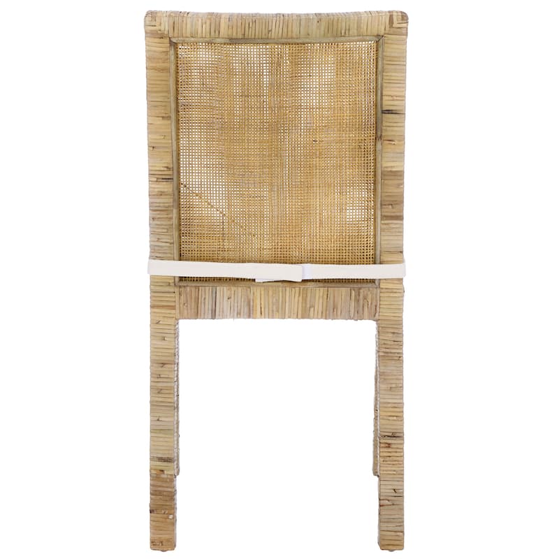 SAFAVIEH Jessye Cane Dining Room Chair with Cushion (Set of 2) - 21.7" W x 18.1" L x 38.6" H - 22"W x 18"D x 35"H