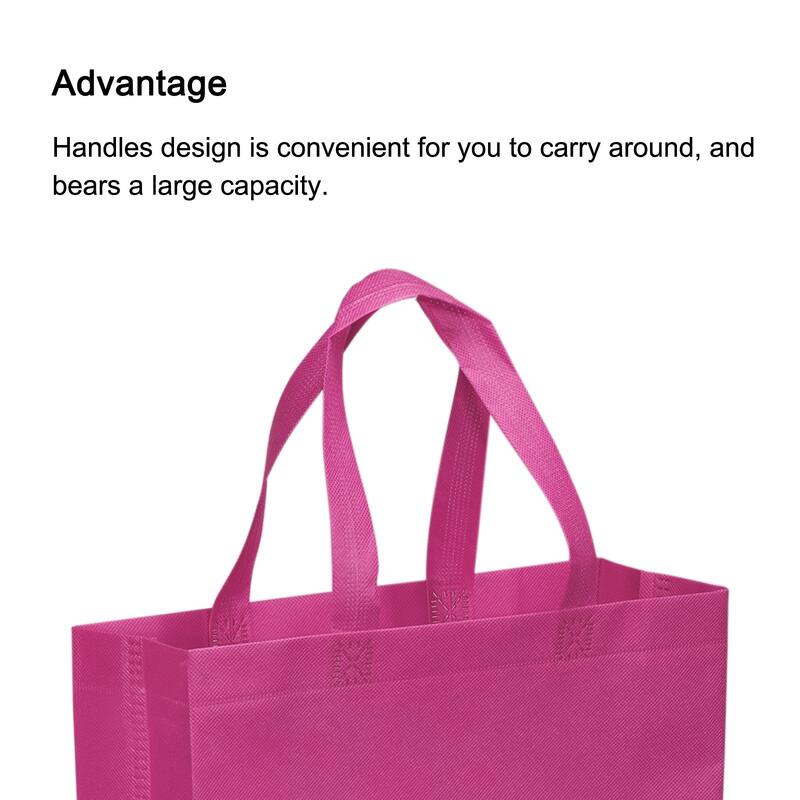38x30cm Reusable Gift Bags 10Pcs Non-Woven Grocery Tote Bag for Travel