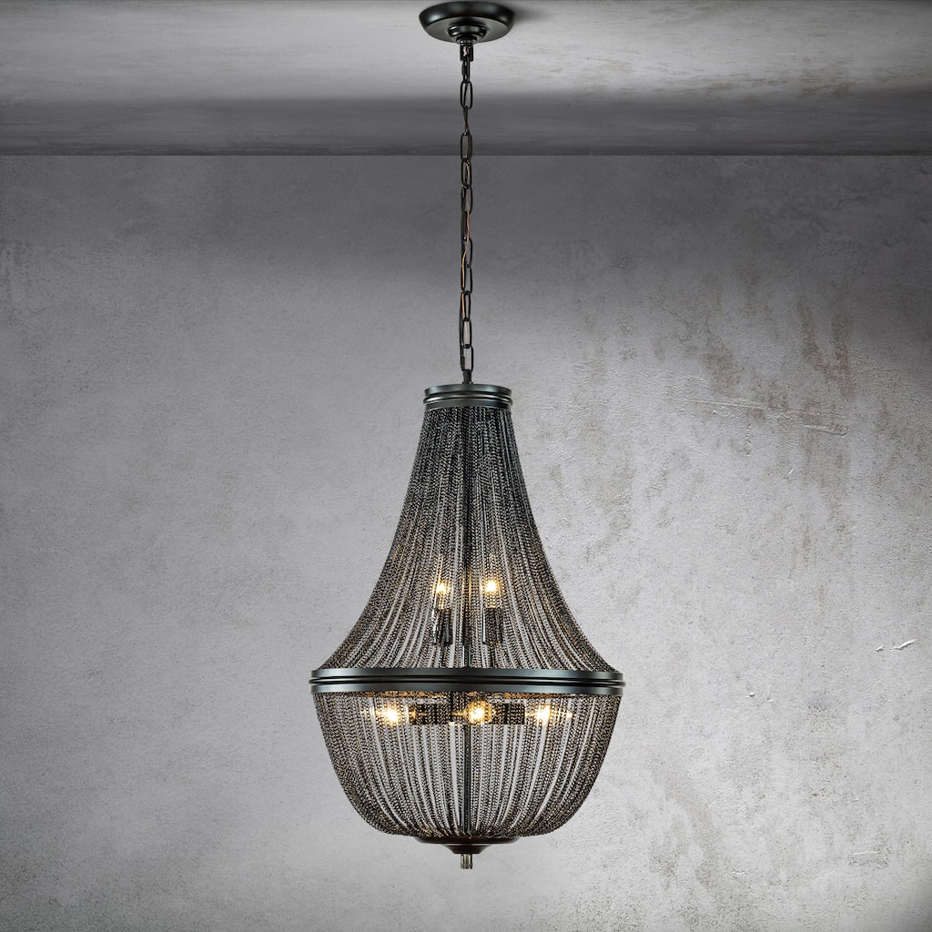 CraftHome Modern 6-Light French Empire Chainmail Chandelier