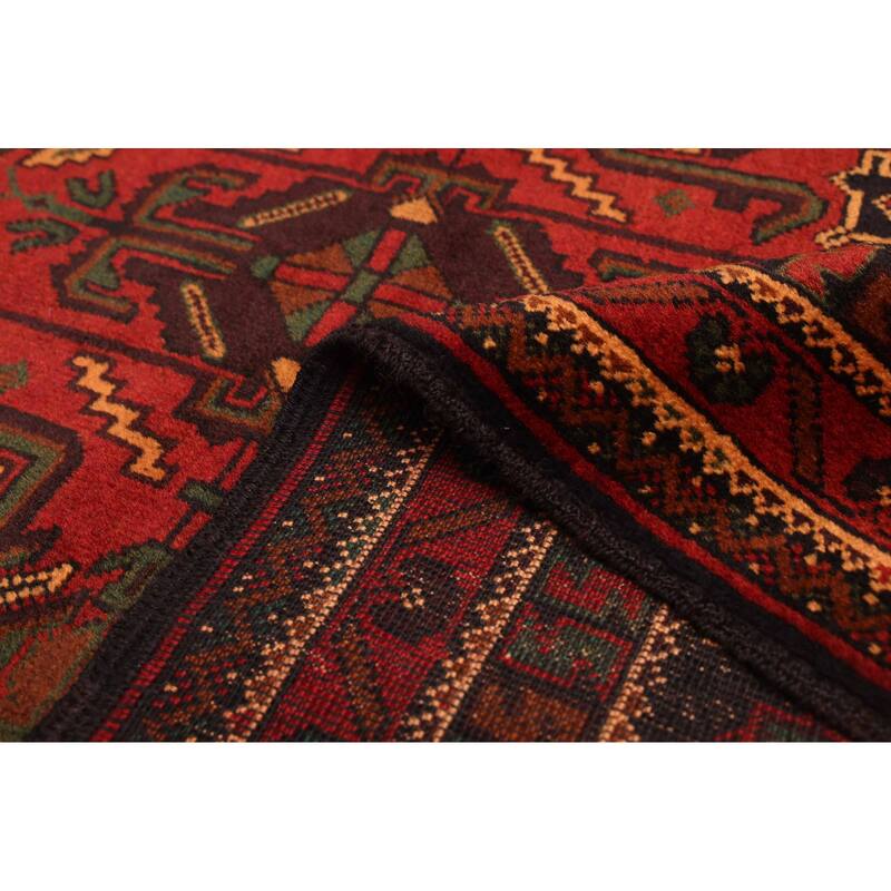 ECARPETGALLERY Hand-knotted Teimani Black, Red Wool Rug - 3'8 x 6'3