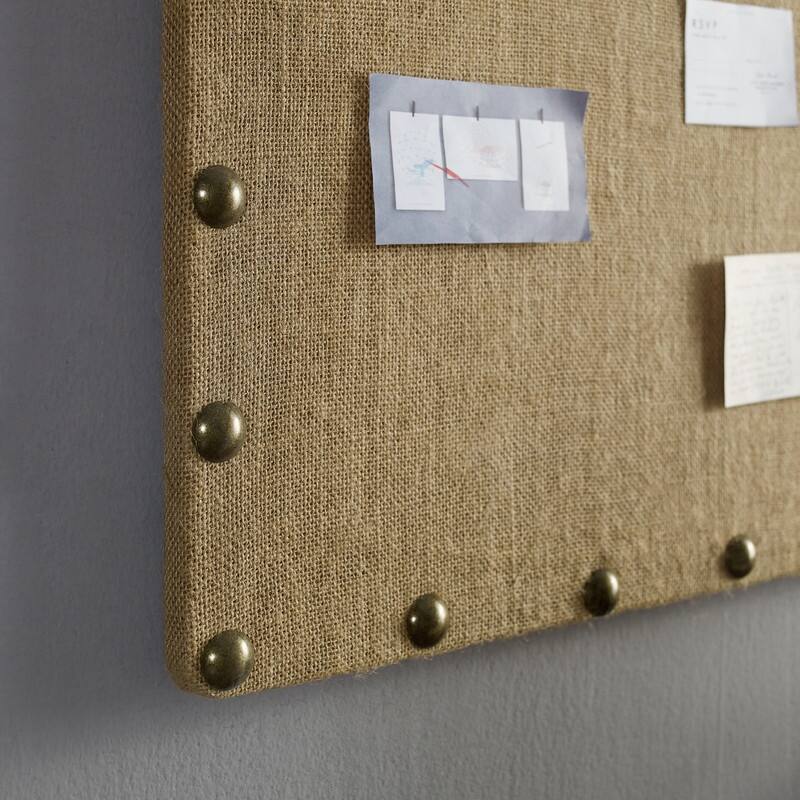 Burlap Corkboard with Nail-head Accents