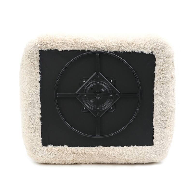 Contemporary Sand Finish Swivel Chair with Ball Pillow Included 1 pc