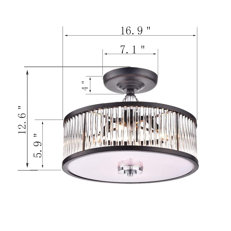 Alcor 4 - Light Drum Semi Flush Mount