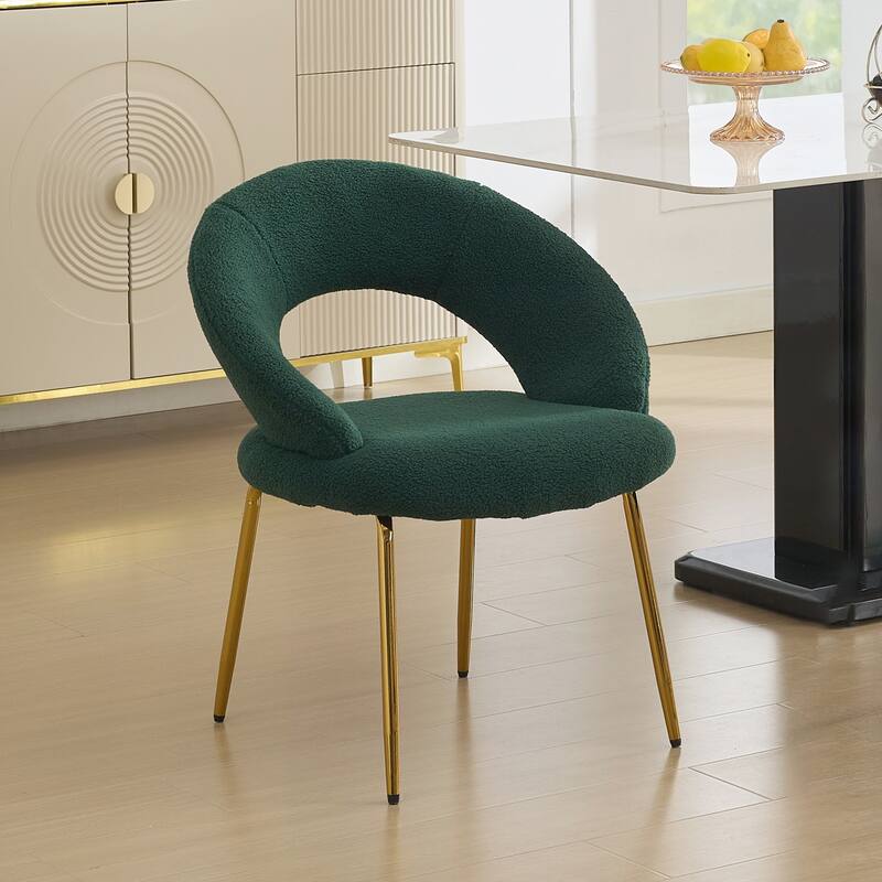 Set of 1 Teddy Fabric Dining Chairs
