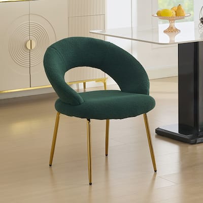 Set of 1 Teddy Fabric Dining Chairs