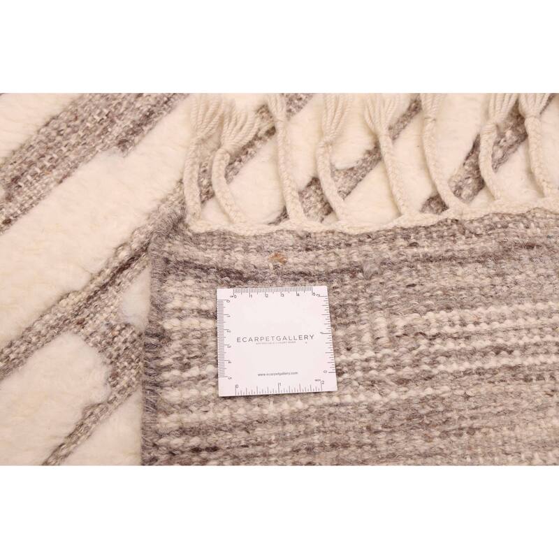 ECARPETGALLERY Hand-knotted Looma Cream Wool Rug - 7'11 x 10'3