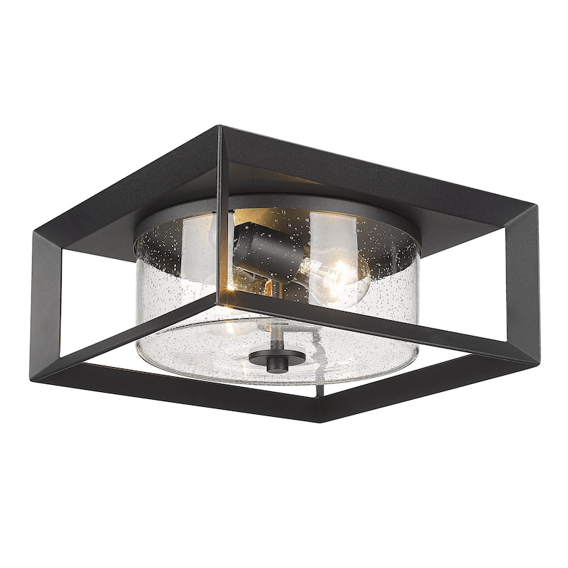 Golden Lighting 2073-OFM SD Smyth 2 Light 13" Wide Flush Mount Outdoor