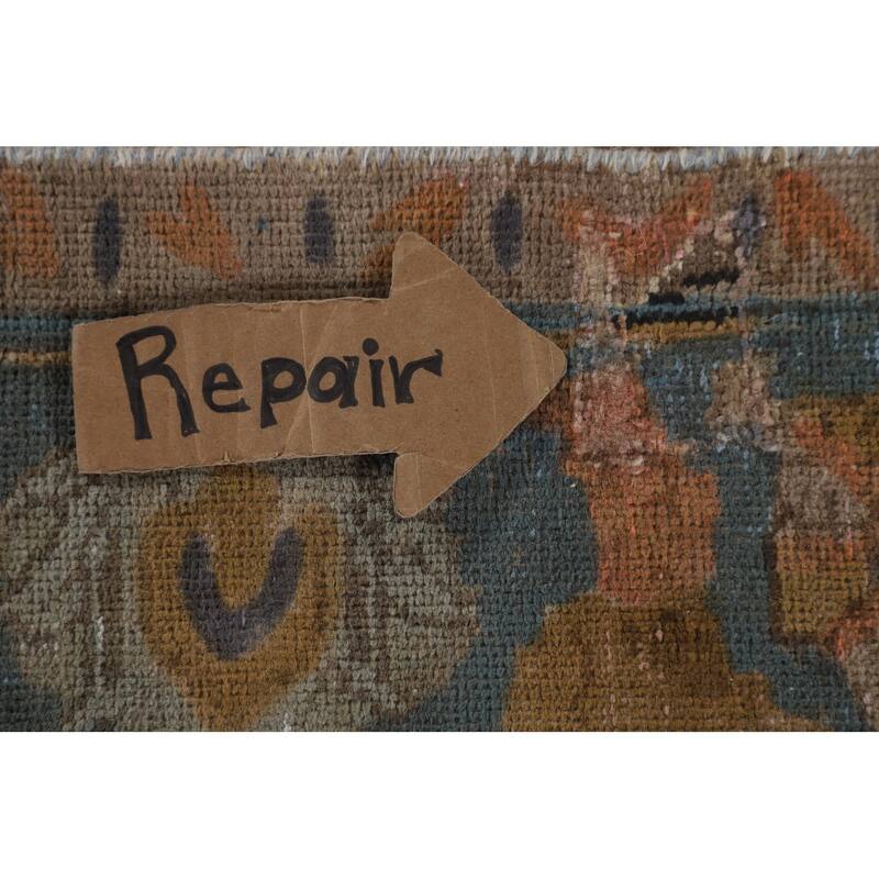 Distressed Over-Dyed Tabriz Antique Area Rug Handmade Wool Carpet - 6'3"x 9'11"