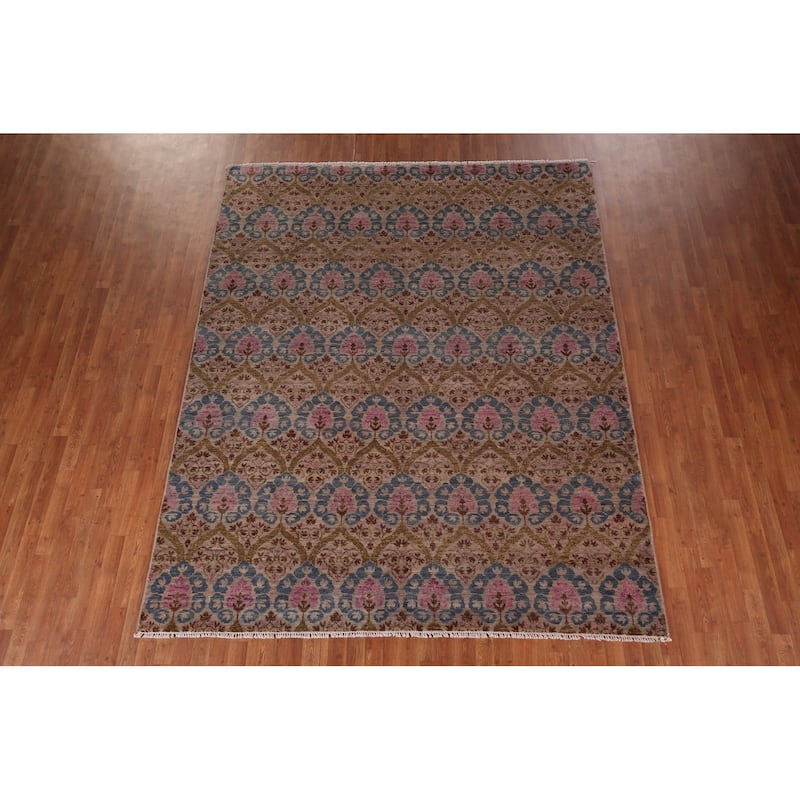 All-Over Handmade Contemporary Indian Area Rug Oriental Jute Carpet - 8'0" X 10'1"