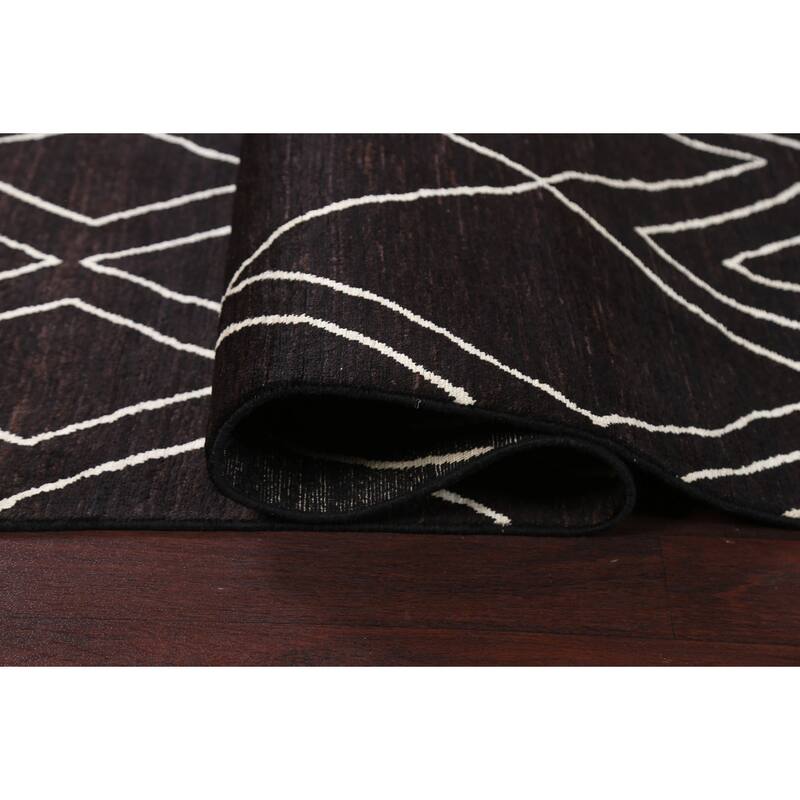 Vegetable Dye Moroccan Oriental Wool Area Rug Handmade Foyer Carpet - 5'5" x 7'11"