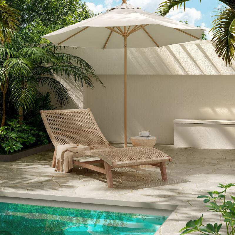 Scott Living Amalfi Outdoor Sun Lounger Acacia Wood Wicker Woven