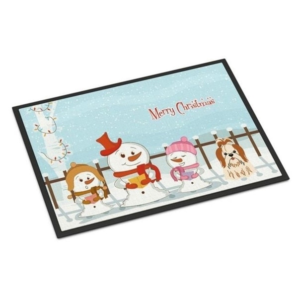 Carolines Treasures BB2418MAT Merry Christmas Carolers Shih Tzu Red White Indoor or Outdoor Mat 18 x 0.25 x 27 in.