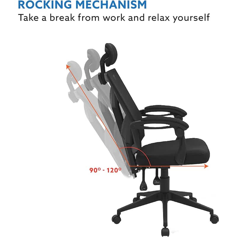 Adjustable Office Chair with Headrest Ergonomic Desk Chair High Back Mesh Office Chairs with Lumbar Support with Wheels