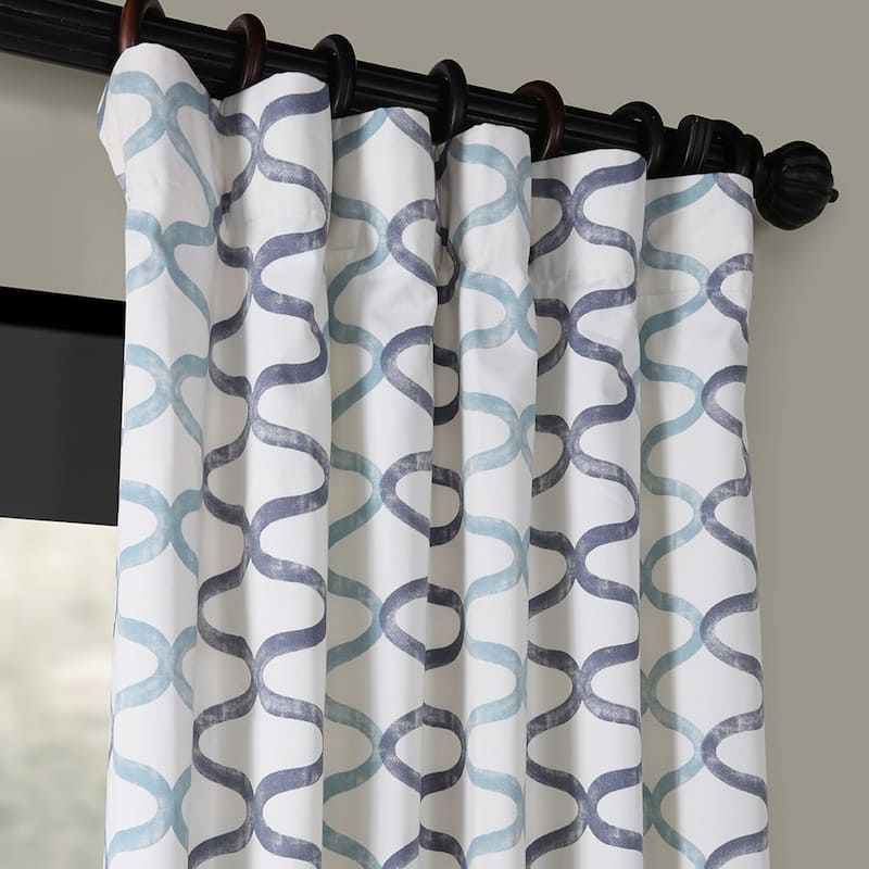 Exclusive Fabrics Illusions Geometric Grace Cotton Room Darkening Curtain (1 Panel)
