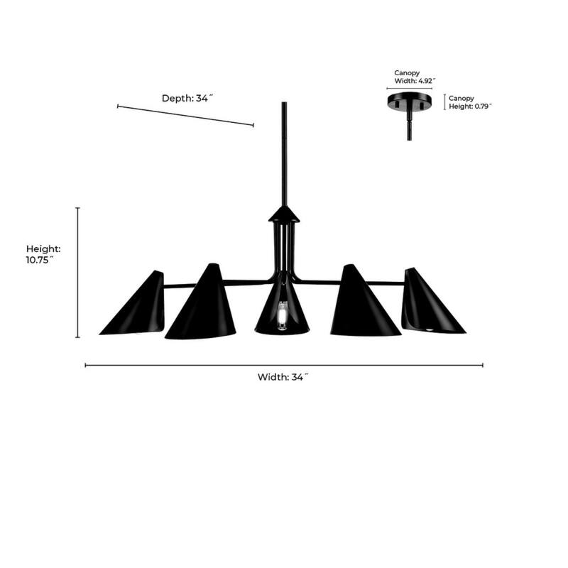 Millennium Lighting 99005 Warhol 5 Light 34" Wide Chandelier