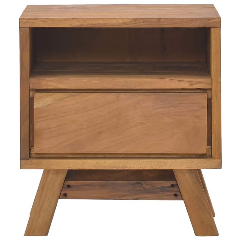 vidaXL Bedside Cabinet 15.7"x11.8"x17.7" Solid Teak Wood