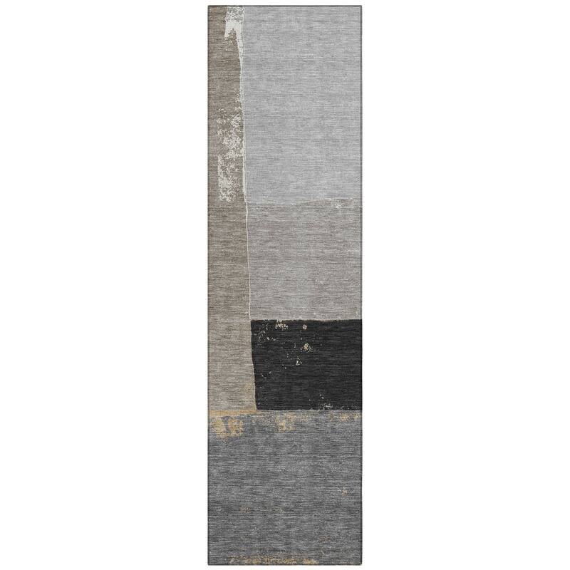 Machine Washable Indoor/ Outdoor Abstract Kraig Chantille Rug