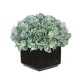 preview thumbnail 1 of 31, Faux Hydrangea in Small Black Cube Ceramic Vase Teal
