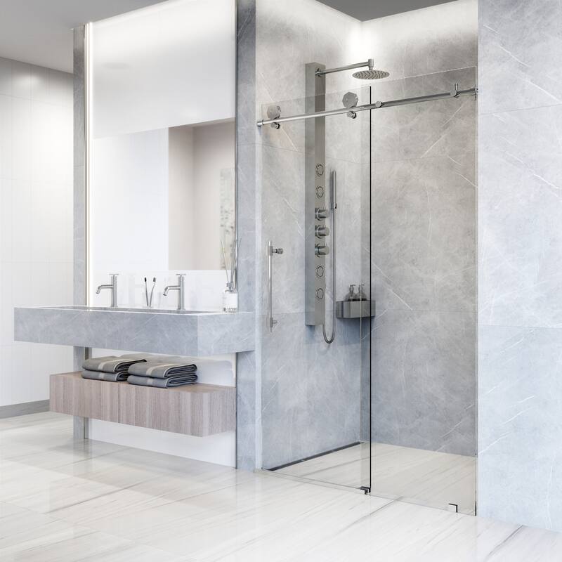 VIGO Elan Hart Frameless Sliding Shower Door