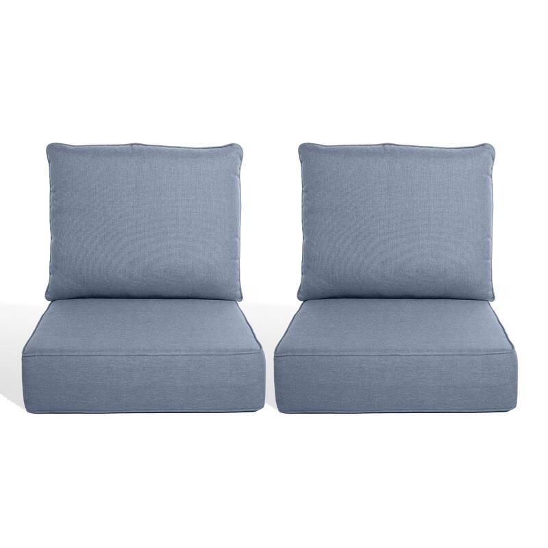 Pocassy 22"x24"x6" Thick Cushions Pillows Indoor & Outdoor Cushion - 2 Set Seat & Back Cushion - Baby Blue Cushion