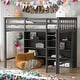 preview thumbnail 2 of 9, Twin Size Loft Bed with 8 Open Storage Shelves and Built-in Ladder