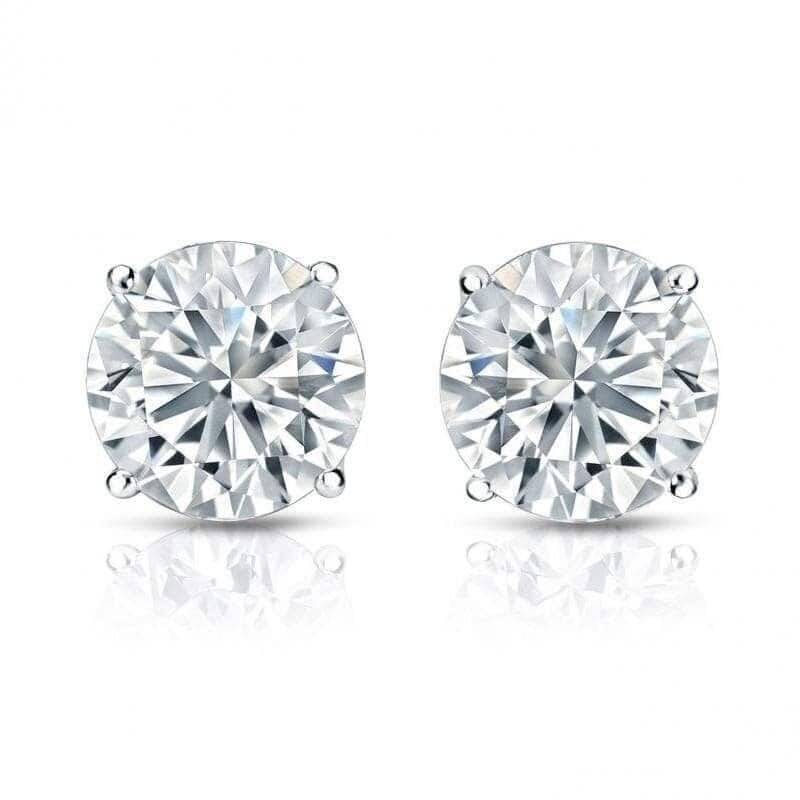 Auriya 18k Gold Round Diamond Stud Earrings 1 3/4ctw Certified