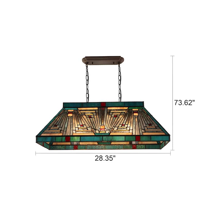 Tiffany Style Mission Design 3-light Linear Island Fixture