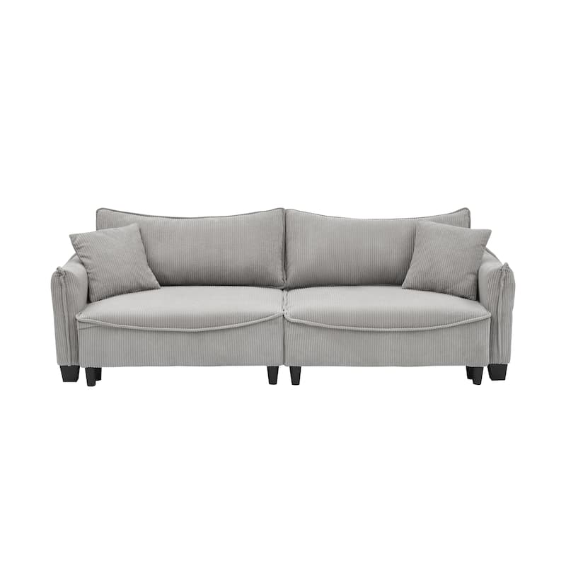 3-Seat Corduroy Sofa, Convertible to Sofa Bed for Living Rooms or Guest Rooms
