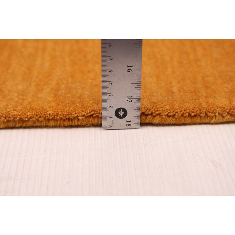 ECARPETGALLERY Hand Loomed Kashkuli Gabbeh Dark Gold Wool Rug - 5'7 x 7'7