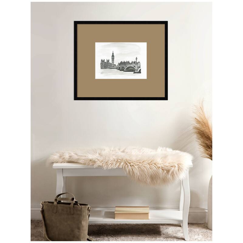 Kate and Laurel Postcard London by Teju Reval Framed Wall Art Print Matted