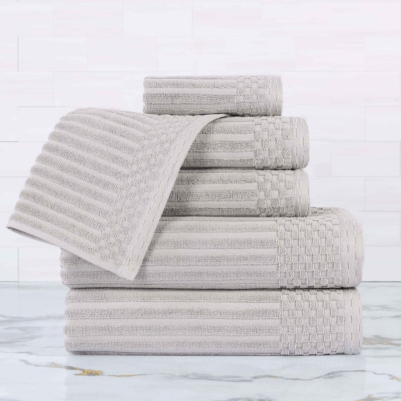 Superior Soho Ribbed Cotton 6-Piece Assorted Towel Set