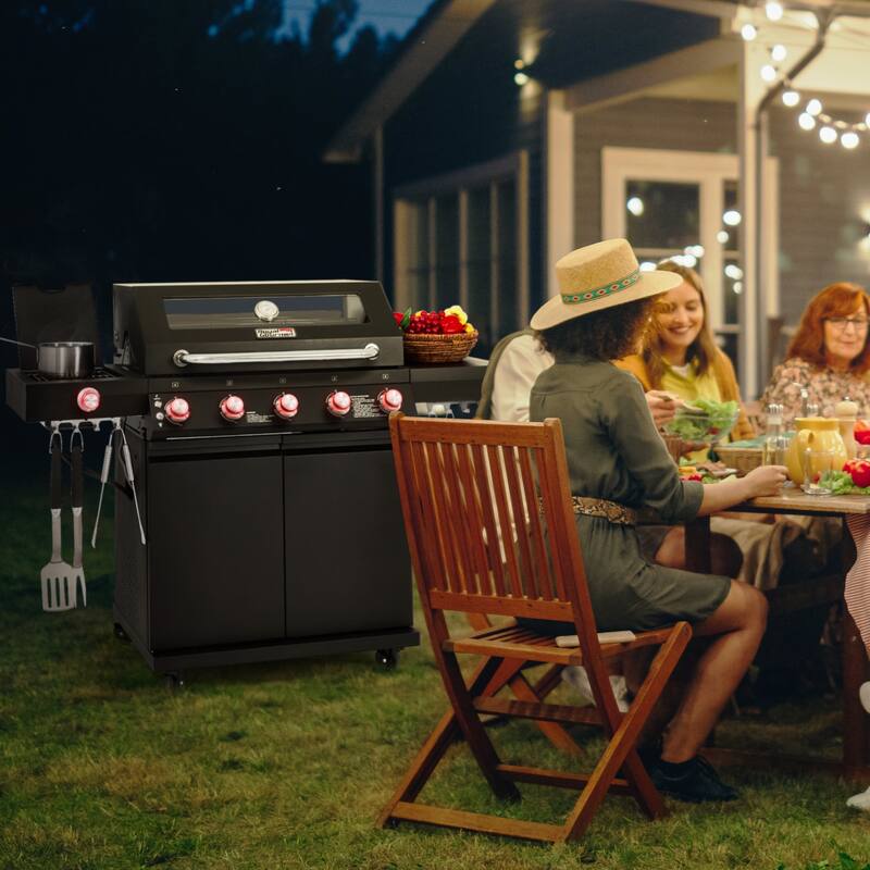 Royal Gourmet GEA5001H 5-Burner Gas Grill, With Infrared Side Burner