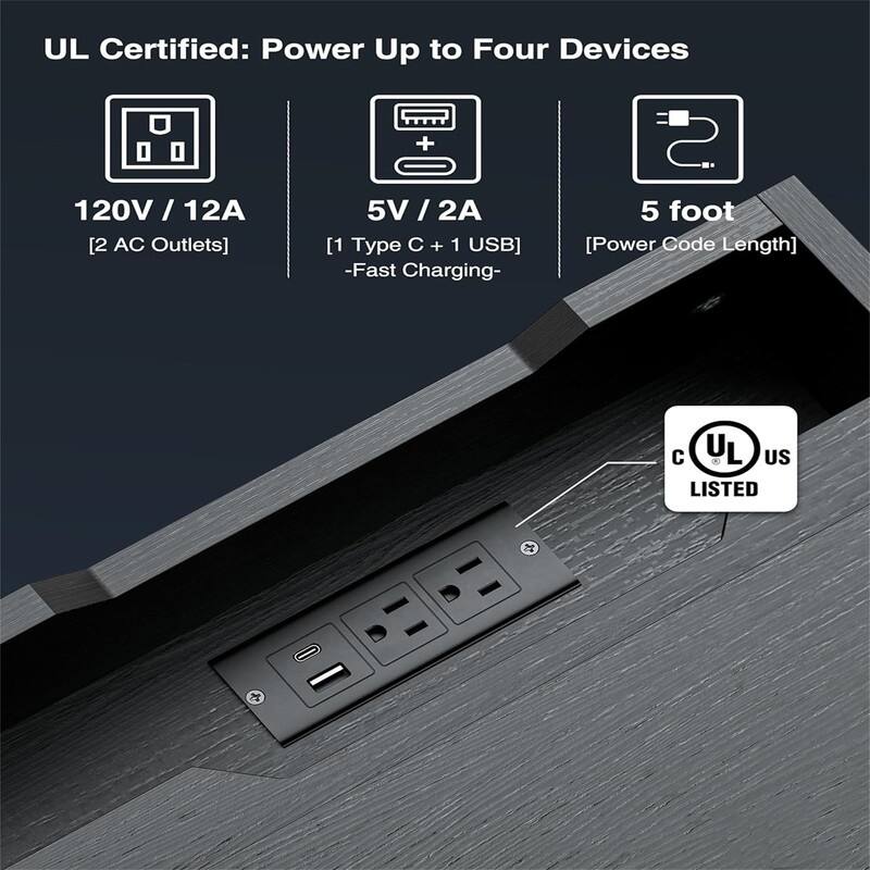 Side Table with Charging Station