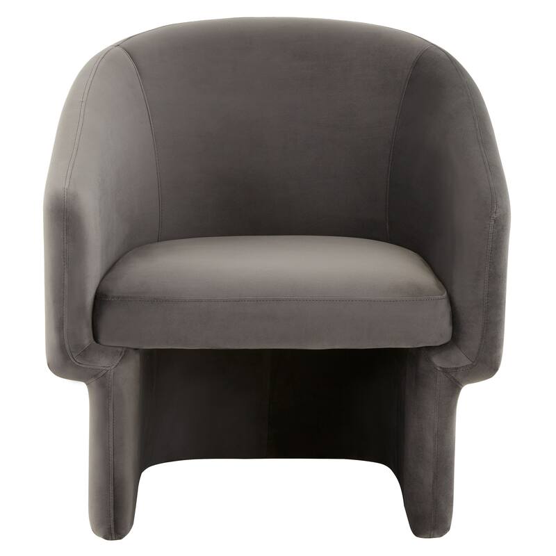 SAFAVIEH Couture Pagona Barrel Back Accent Chair (Fully Assembled) - 30Wx29Dx32H - Dark Grey