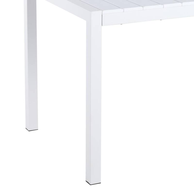 BNK 55 Inch Modern Patio Dining Table, Indoor/Outdoor Multi-Purpose Long Table With PP Tabletop and Metal Legs