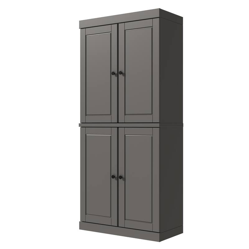 Palace Imports 100% Solid Wood 6-Shelf Bookcase with Solid Doors and Adjustable Shelves