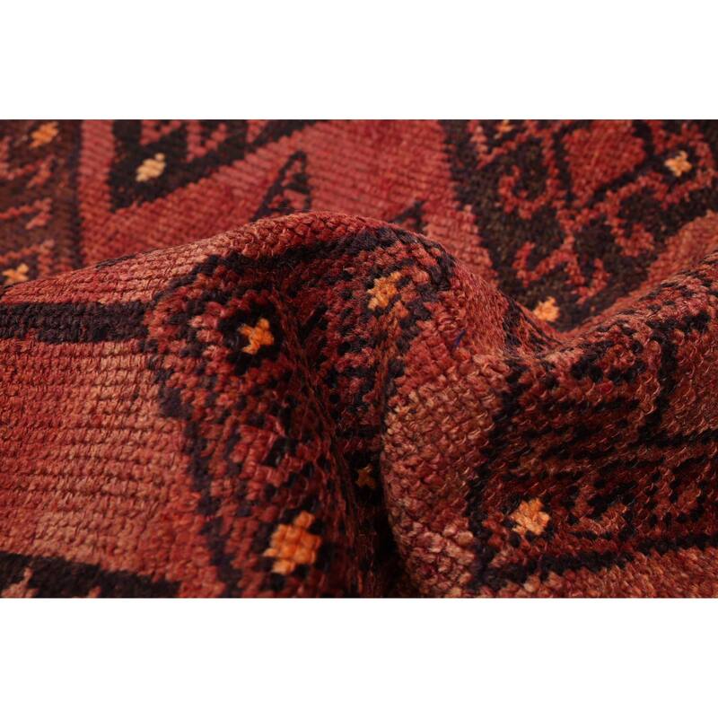 ECARPETGALLERY Hand-knotted Melis Dark Red Wool Rug - 4'5 x 7'10