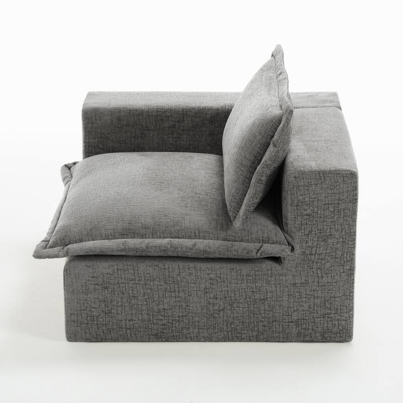 Comfy Cloud Chenille Upholstered Sectional Sofa with Pillow-Top Cushion