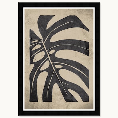 Wynwood Studio Leaf Detail Framed Boho Minimalist Abstract Prints