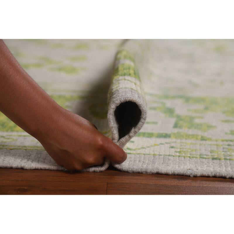 Hand Knotted Oriental 100% Wool Carpet Transitional All-Over Greys & Charcoal Oushak Area Rug - 13' 8'' X 9' 4''