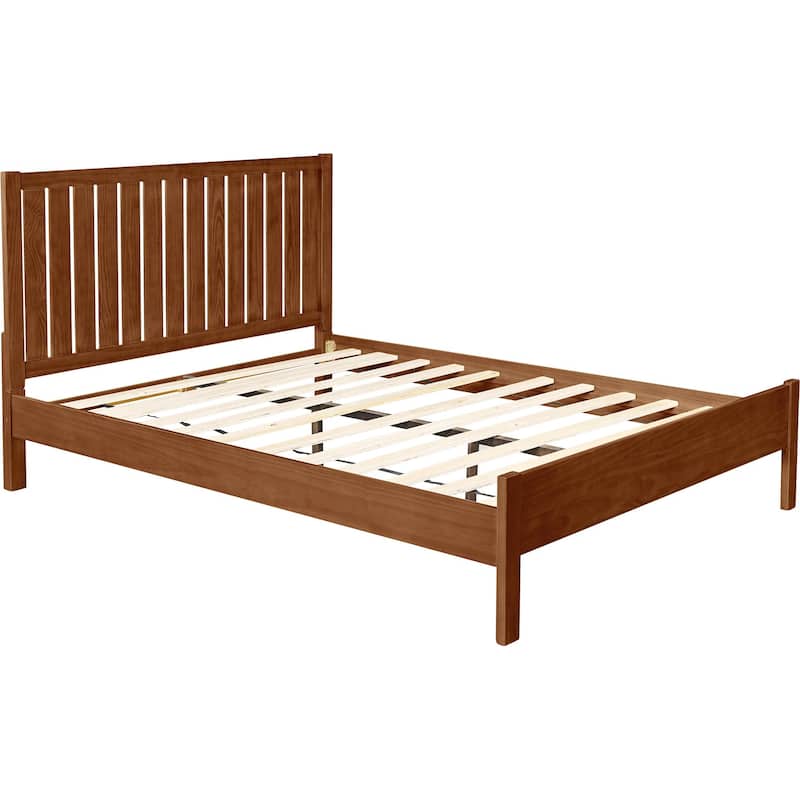 Graham Wooden Platform Bed with Slatted Headboard